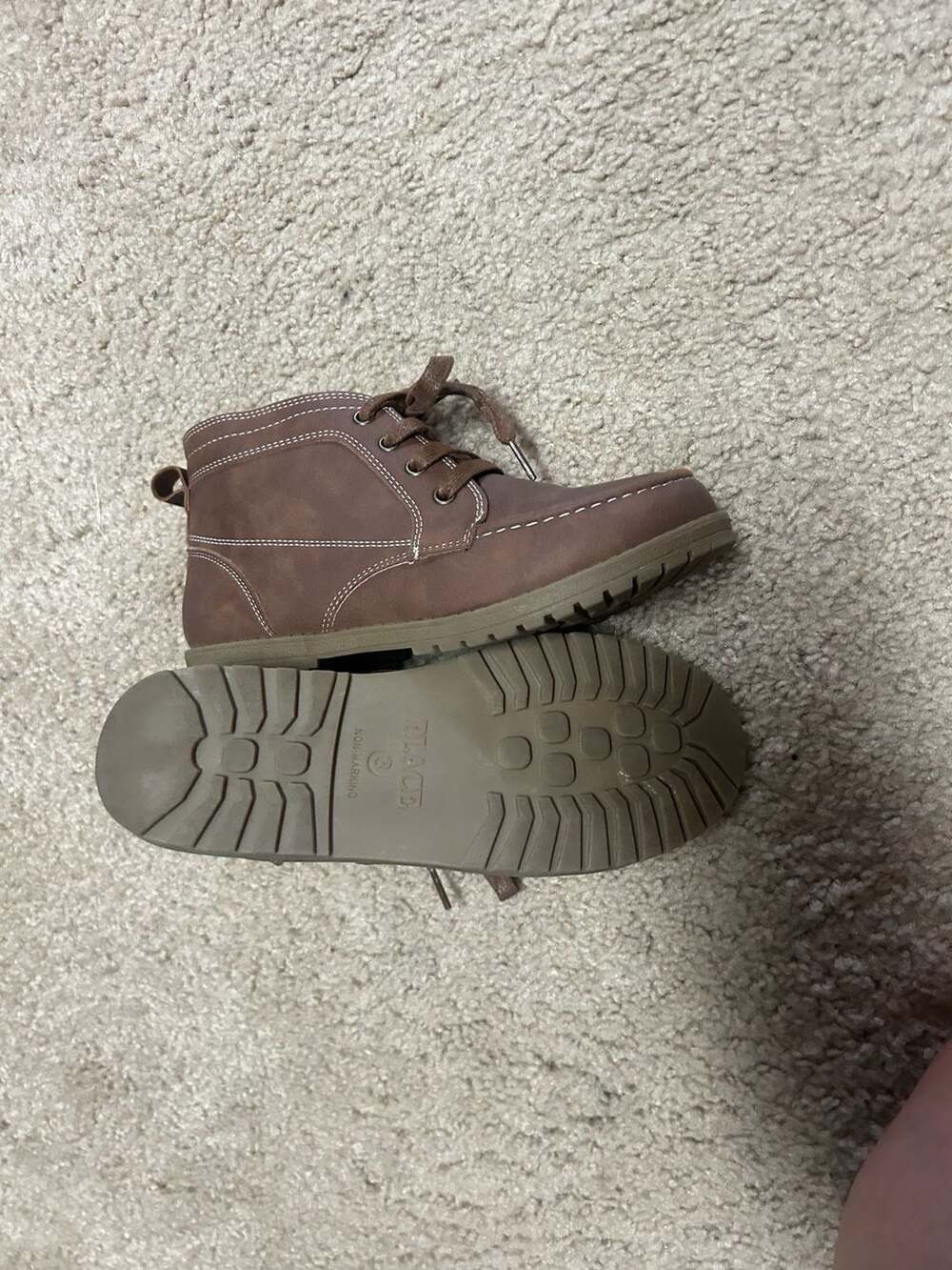 The Children's Place Brown Moc-Toe Ankle Boots Size 3